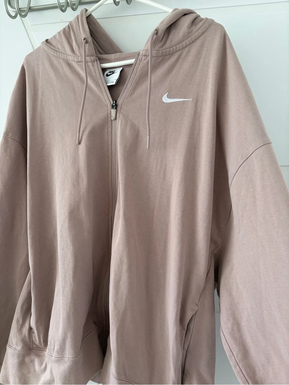 Nike Sportswear Women’s Oversized Jersey Full-Zip Hoodie Mauve